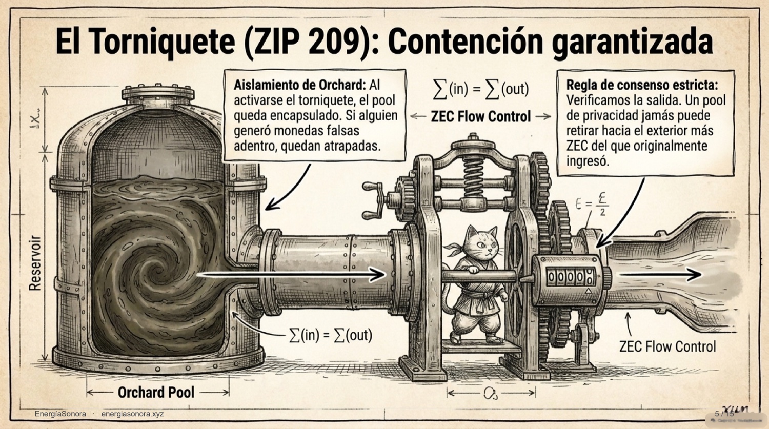 Slide: el mecanismo del torniquete sobre el pool Orchard